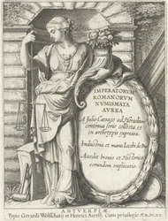Frontispiz der Imperatorum Romanorum Numismata Aurea von Julius Cäsar bis Heraclius